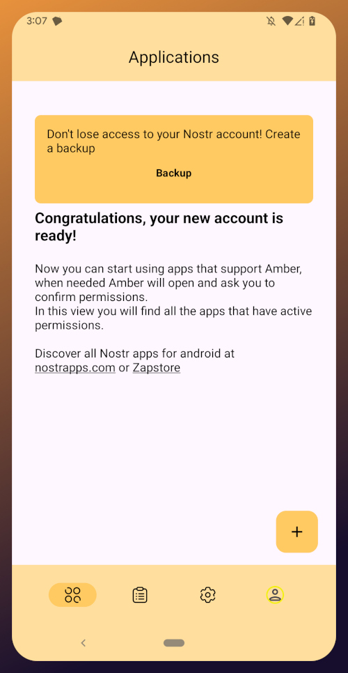 Applications Screen New