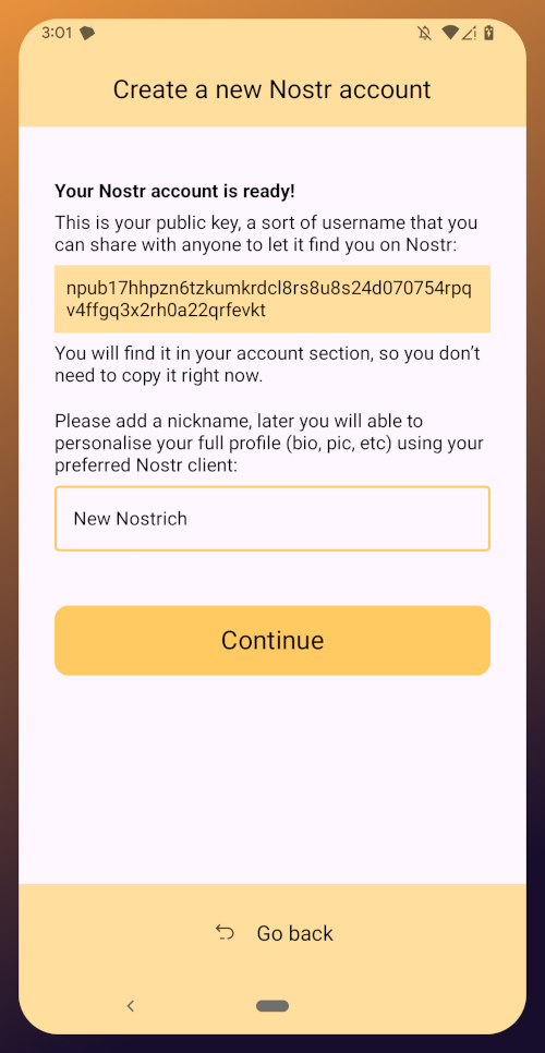 New Account Ready