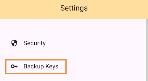 Backup Keys