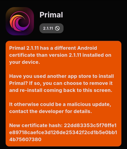 Different Certificate Warning