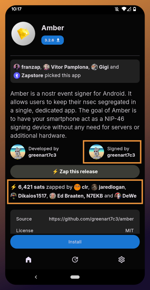 Amber App Page